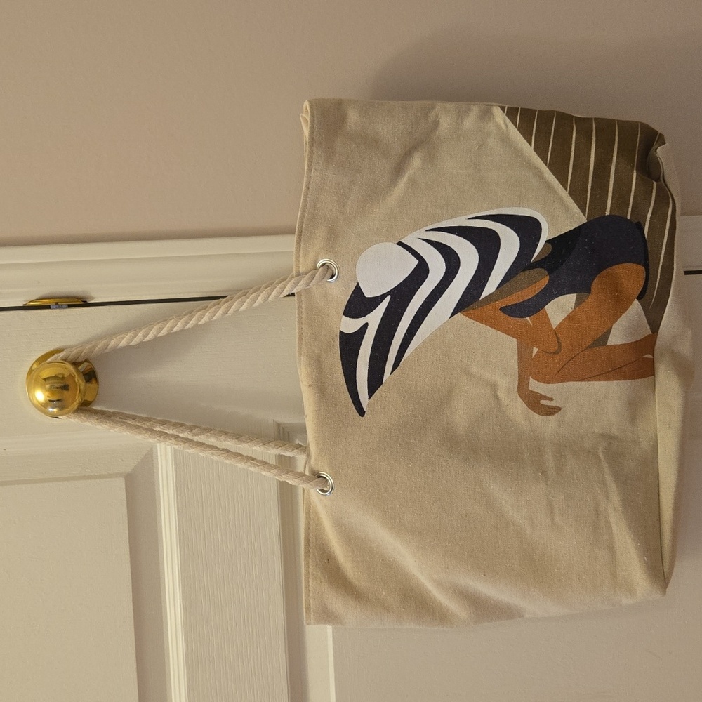 Yves Rocher canvas beach bag + cosmetics bag bundle